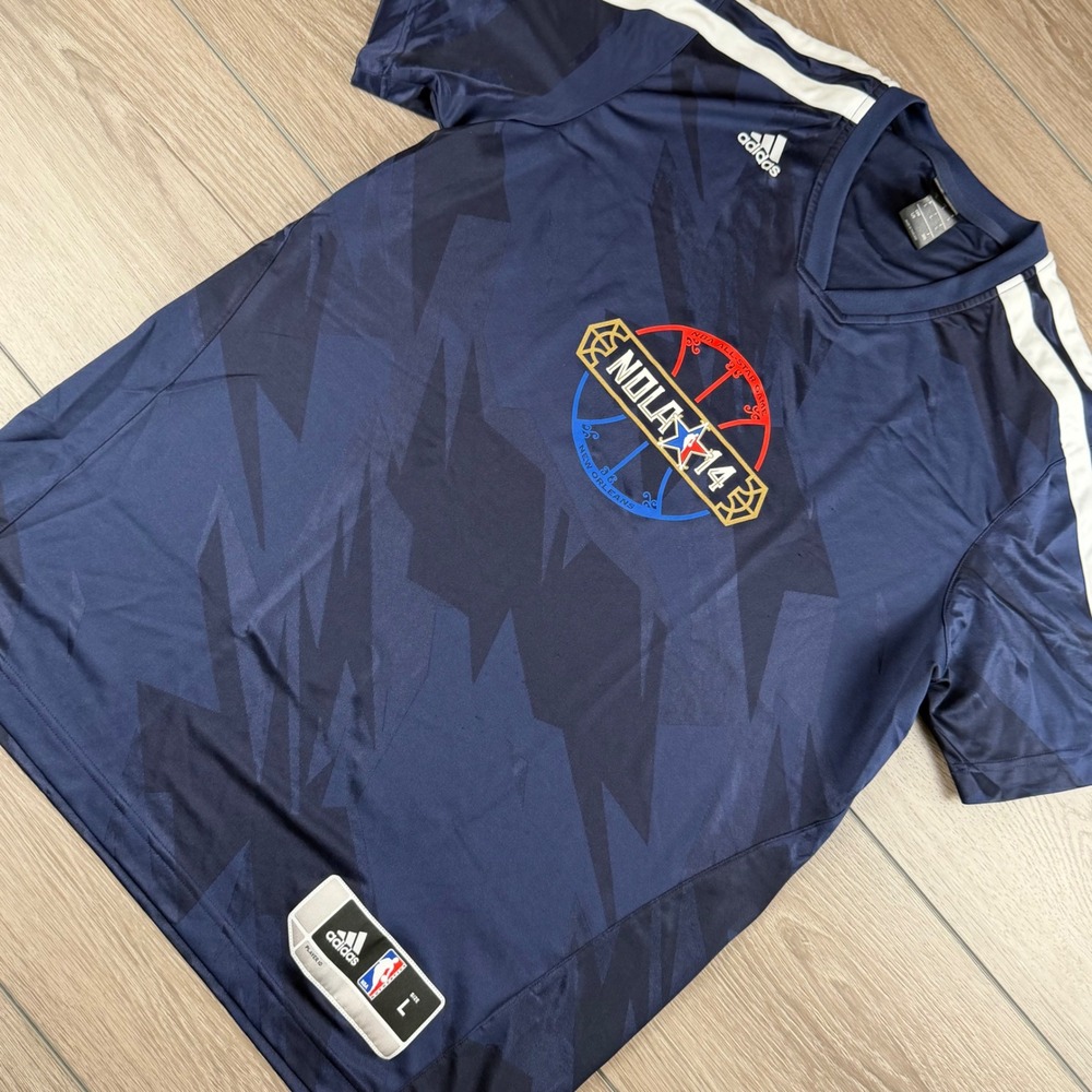 Adidas Mens NBA All Star Game NOLA 14 Shooting Shirt Navy Blue Large